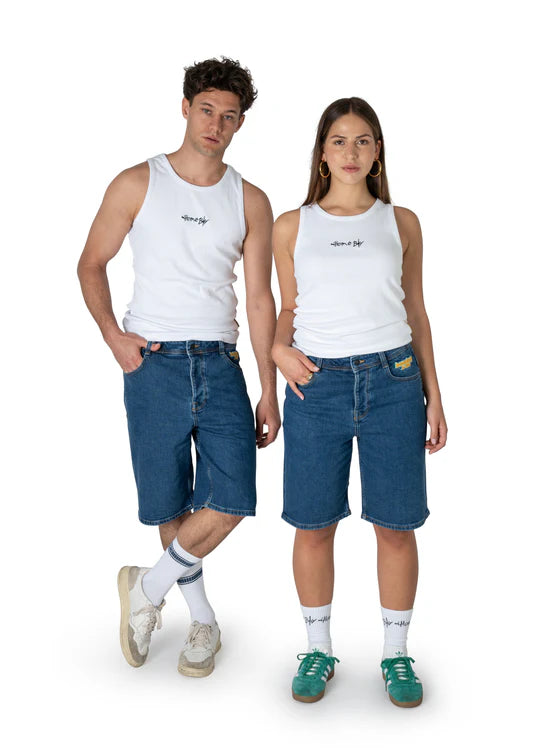 Homeboy X-tra BAGGY Denim Shorts Washed Blue