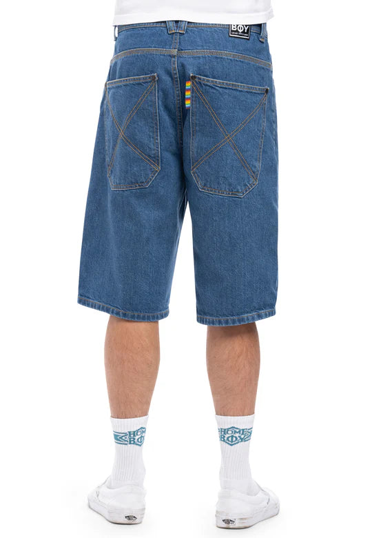Homeboy X-tra BAGGY Denim Shorts Washed Blue