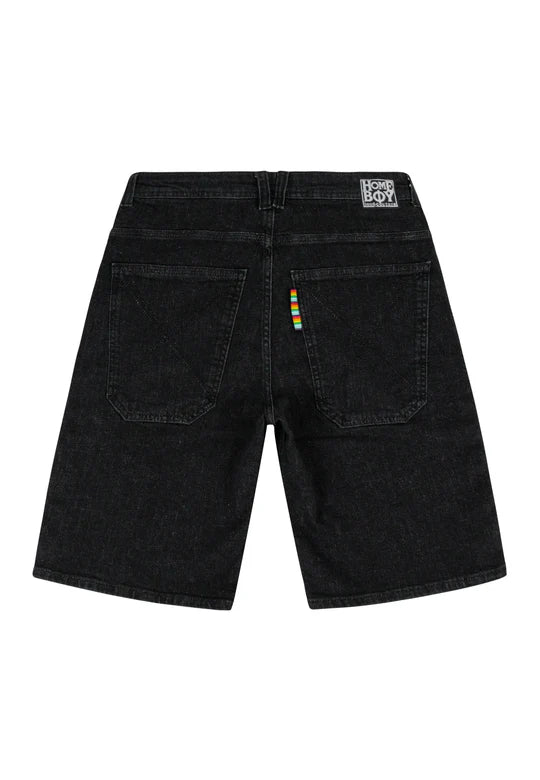 Homeboy X-tra BAGGY Denim Shorts Washed Black