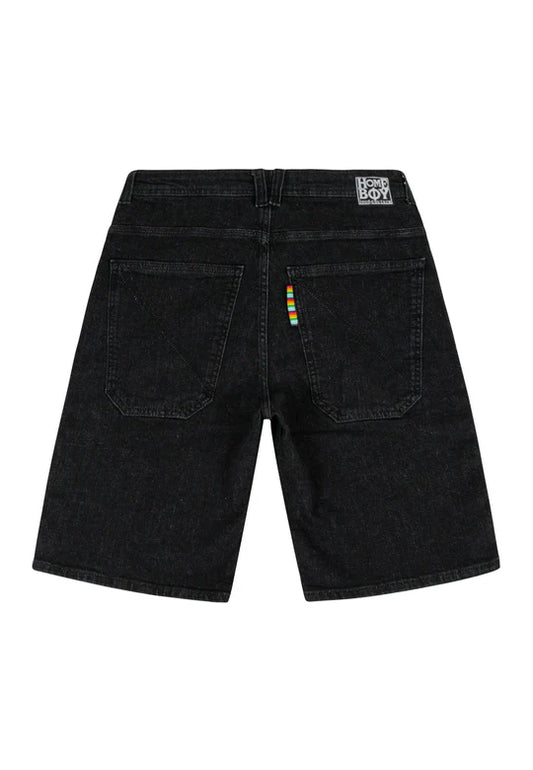 Homeboy X-tra BAGGY Denim Shorts Washed Black