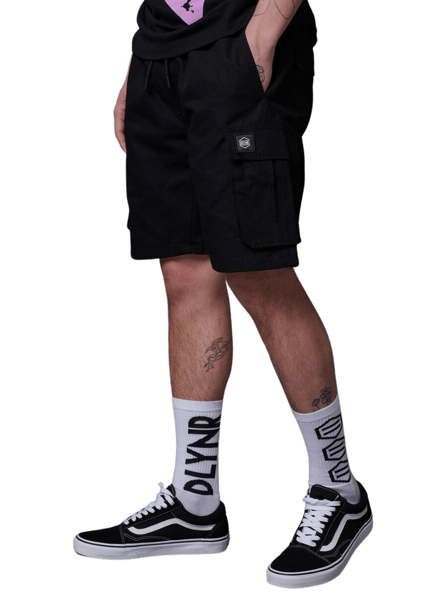 Dolly Noire Cotton Ripstop Cargo Easyshorts Black