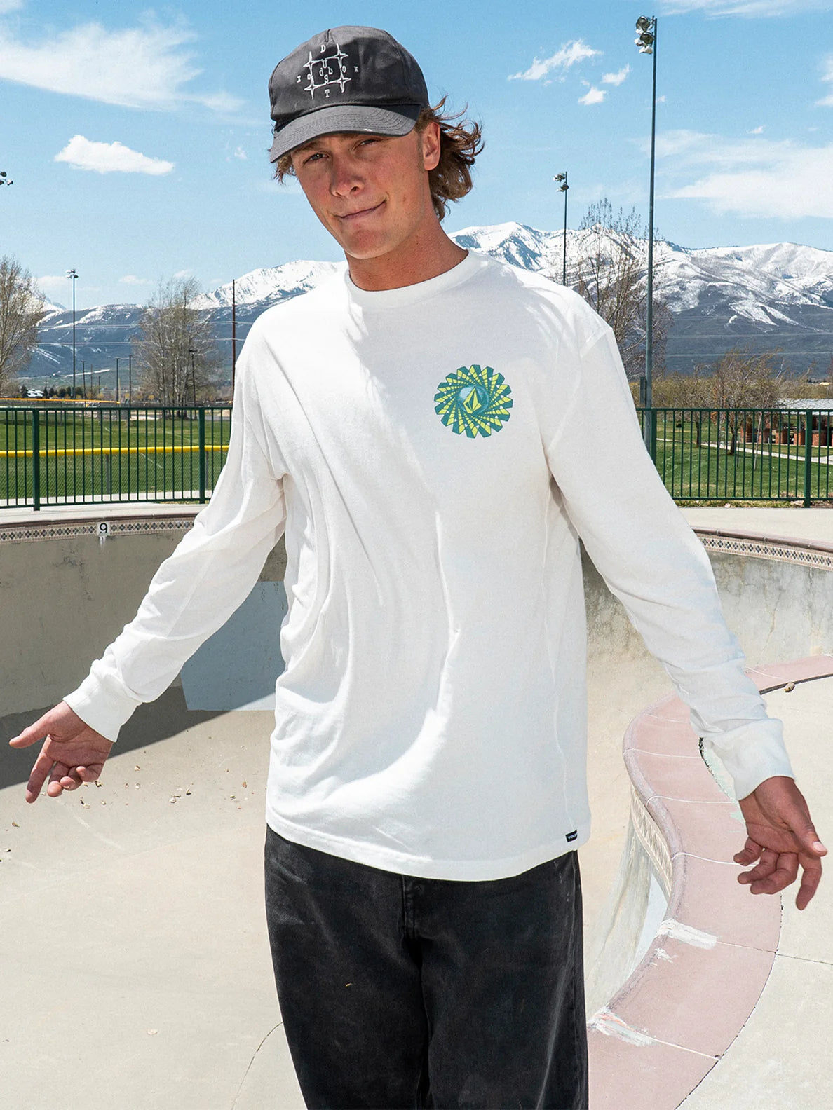 Volcom Farm to Yarn Molchat Long Sleeve Tee Off White