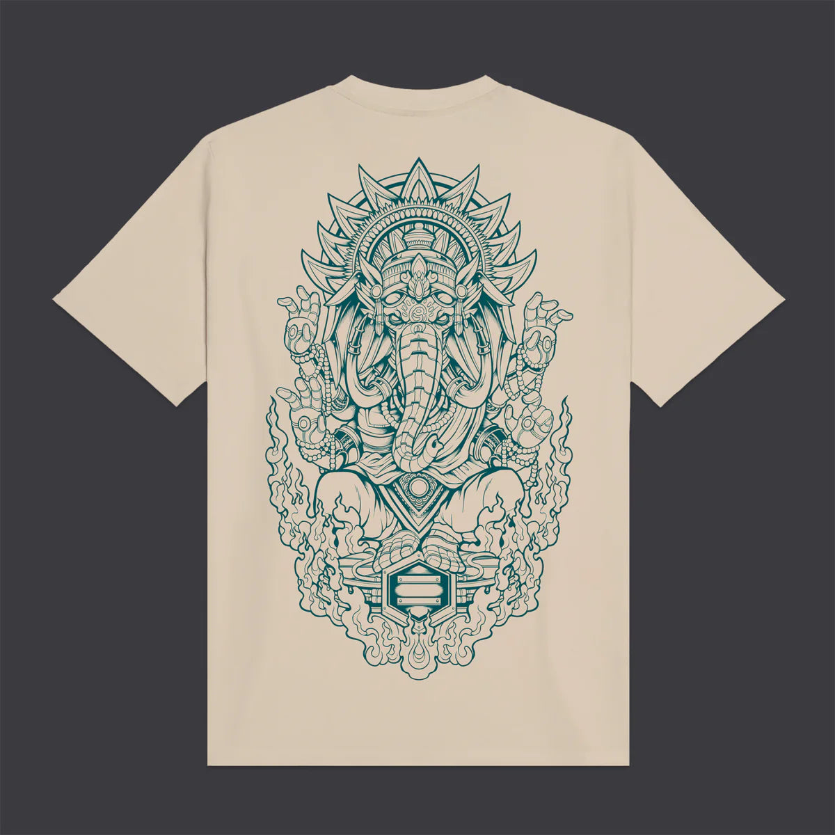 Dolly Noire Ganesha Outline Tee Beige