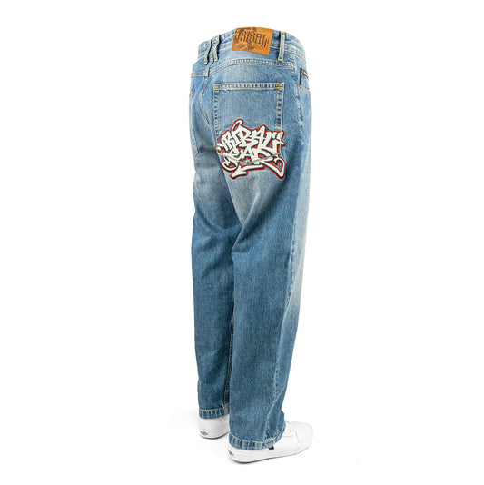 Tribal Dyse Tag Baggy Pant Blue Steel