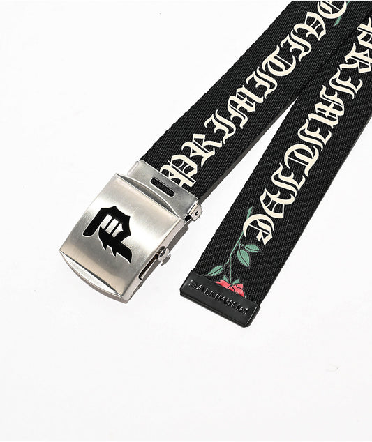 Primitive Old Rose Black Web Belt