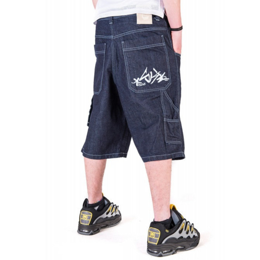Pantalone corto uomo Blueskin Shorts Jeans "hip hop" Denim White
