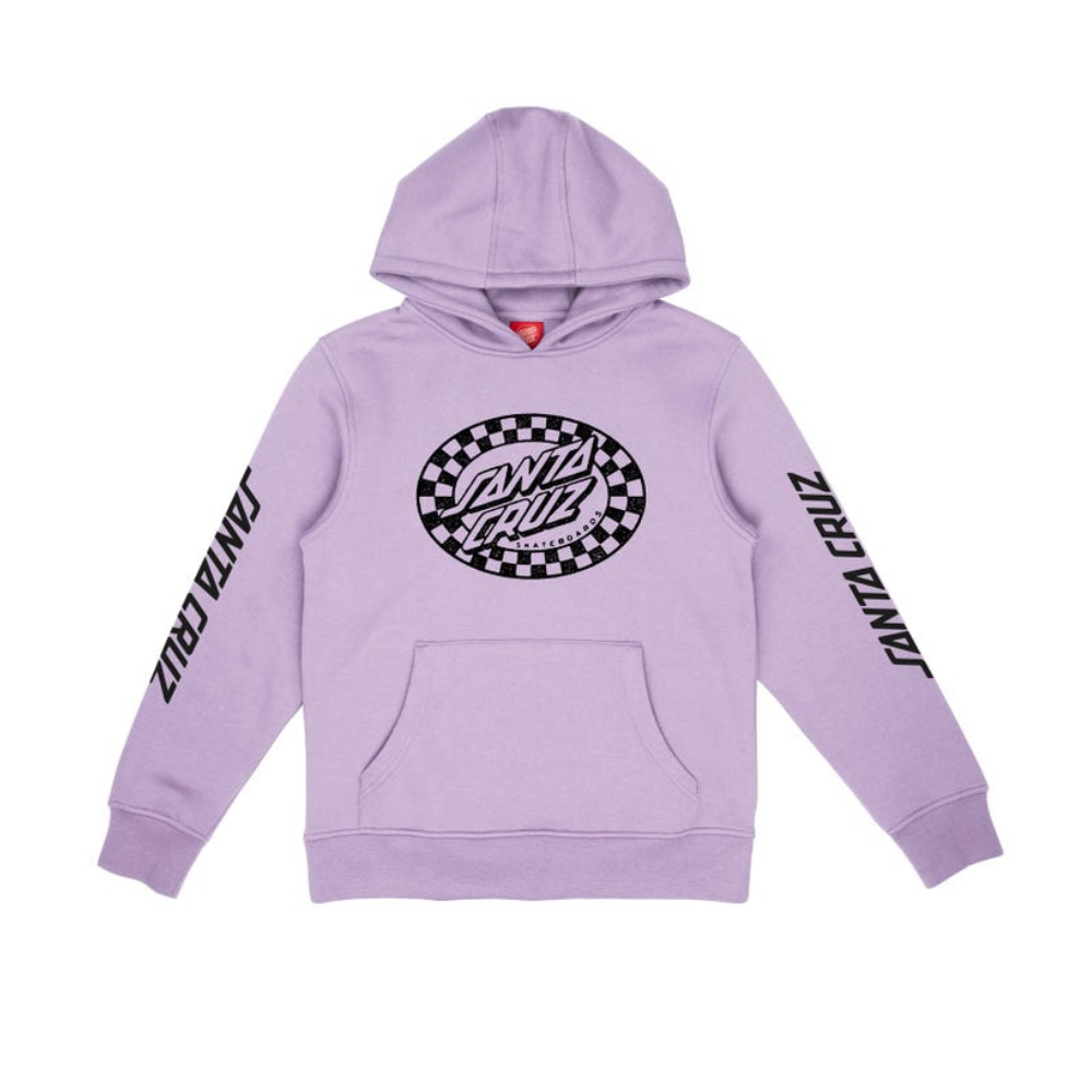 Santa Cruz Youth Check Oval Mono Front Hoodie Lavender