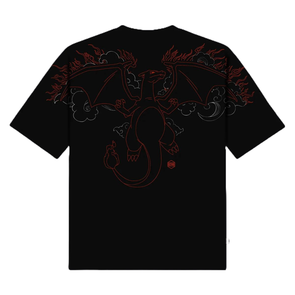 Dolly Noire Charizard Over Kimono Tee Black