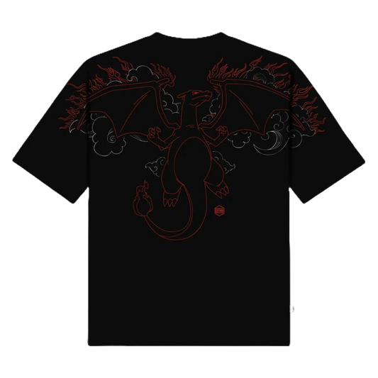 Dolly Noire Charizard Over Kimono Tee Black