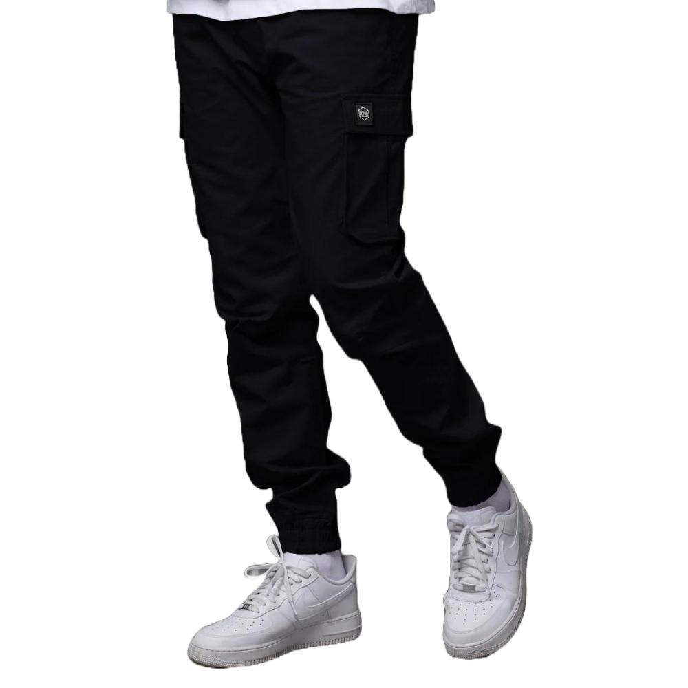 Dolly Noire Easy Cargo Pants Black Cotton Ripstop