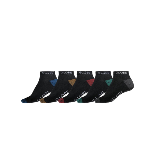 Globe Ingles Ankle Sock 5 Pack Black