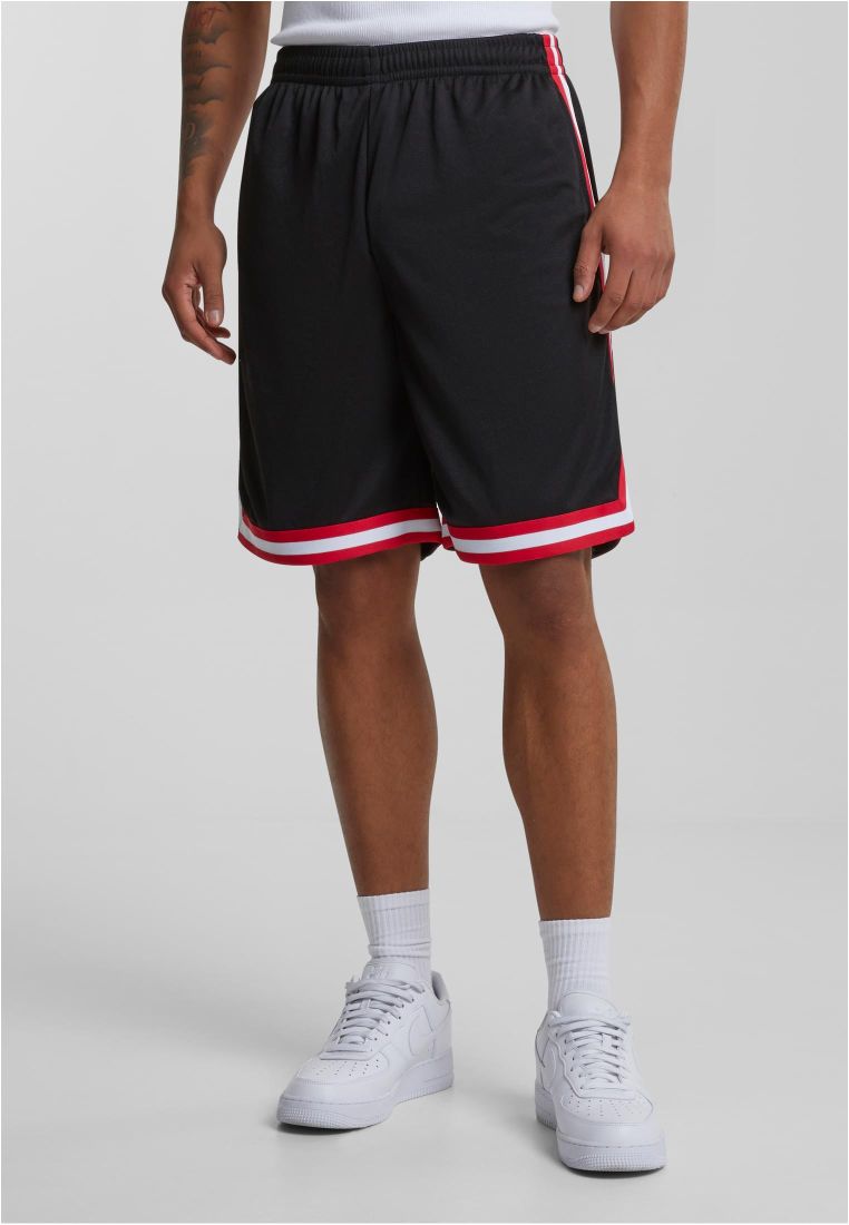 Urban Classics Stripes Mesh Shorts Black/Red