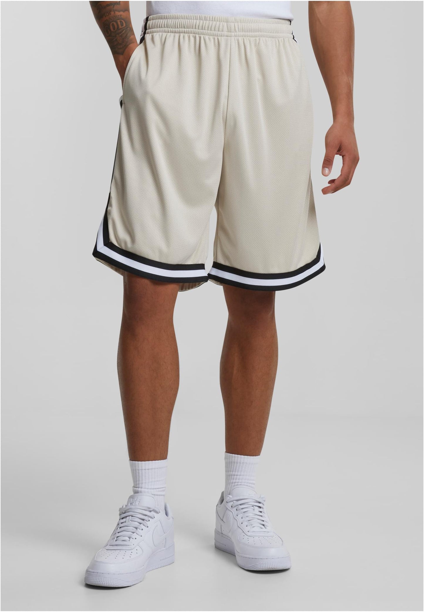 Urban Classics Stripes Mesh Shorts Sand