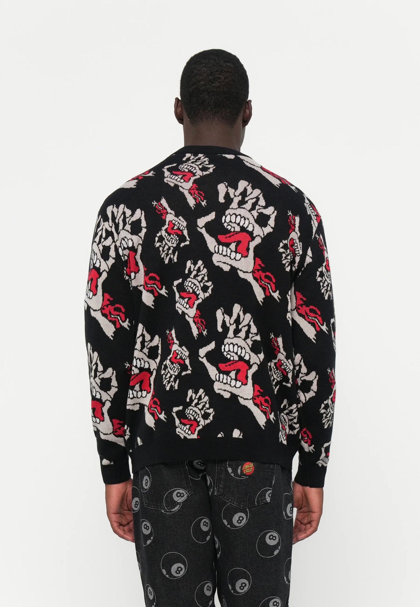 Santa Cruz Bone Hands Knit Crew Black