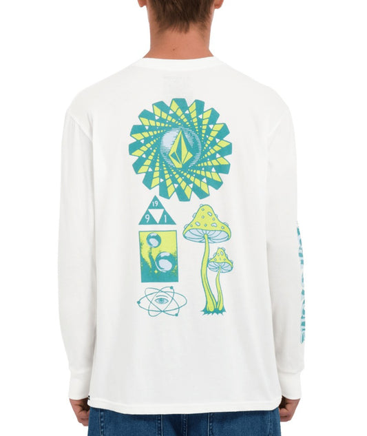 Volcom Farm to Yarn Molchat Long Sleeve Tee  Off White