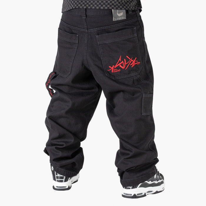 Jeans Denim Blueskin Black Red