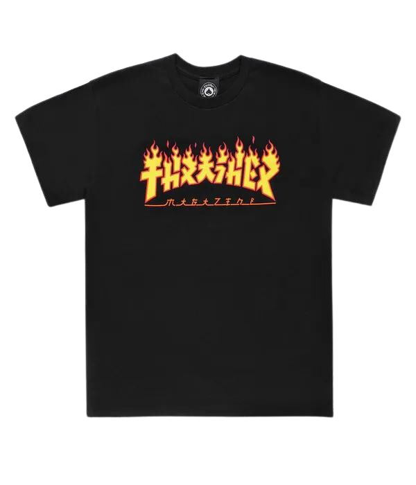 Thrasher Godzilla Flame T-Shirt Black