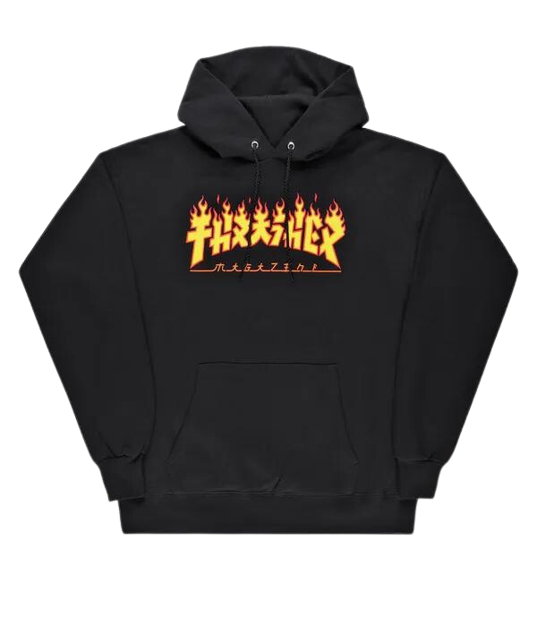 Thrasher Godzilla Flame Hoodie Black
