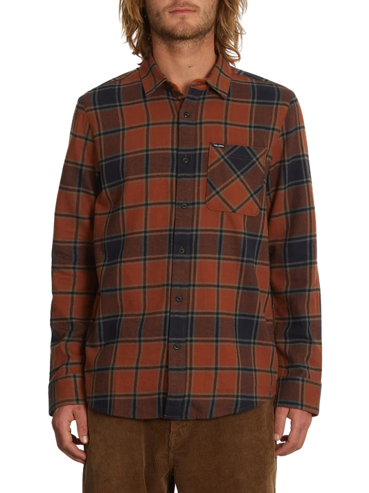 Volcom Caden Plaid Shirt Mocha