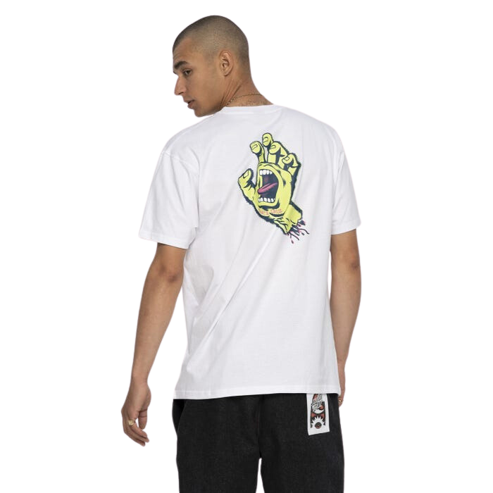 Santa Cruz Rigid Screaming Hand T-Shirt White Acid Wash