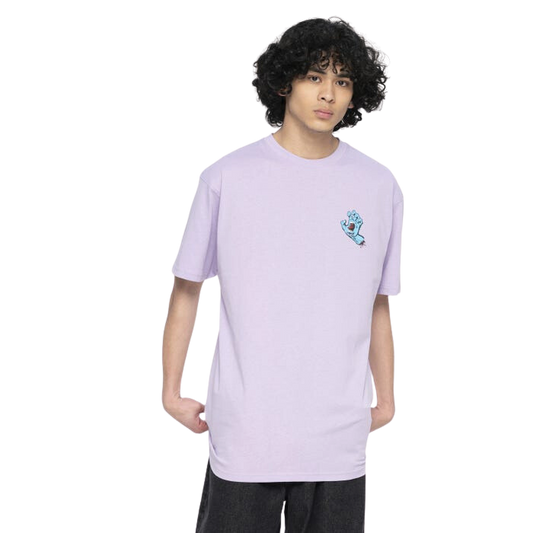 Santa Cruz Screaming Hand Chest T-Shirt Digital Lavender