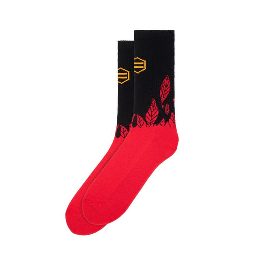 DOLLY NOIRE Woven leaves socks mid high