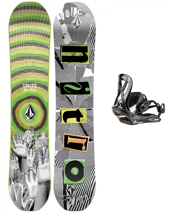 RIPPER x VOLCOM + CHARGER MINI snowboard e attacchi ragazzo NITRO (Y 33.5/38)