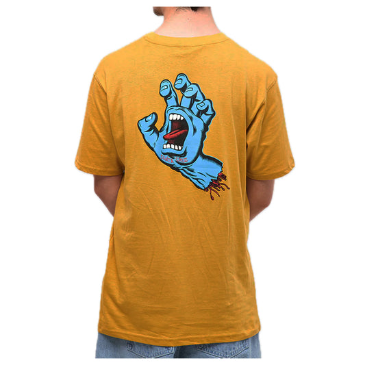 Santa Cruz Screaming Hand Chest T-Shirt Old Gold