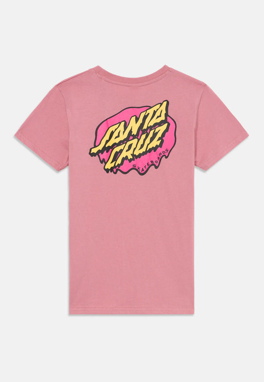 Santa Cruz Youth Slime Dot T-Shirt Pink
