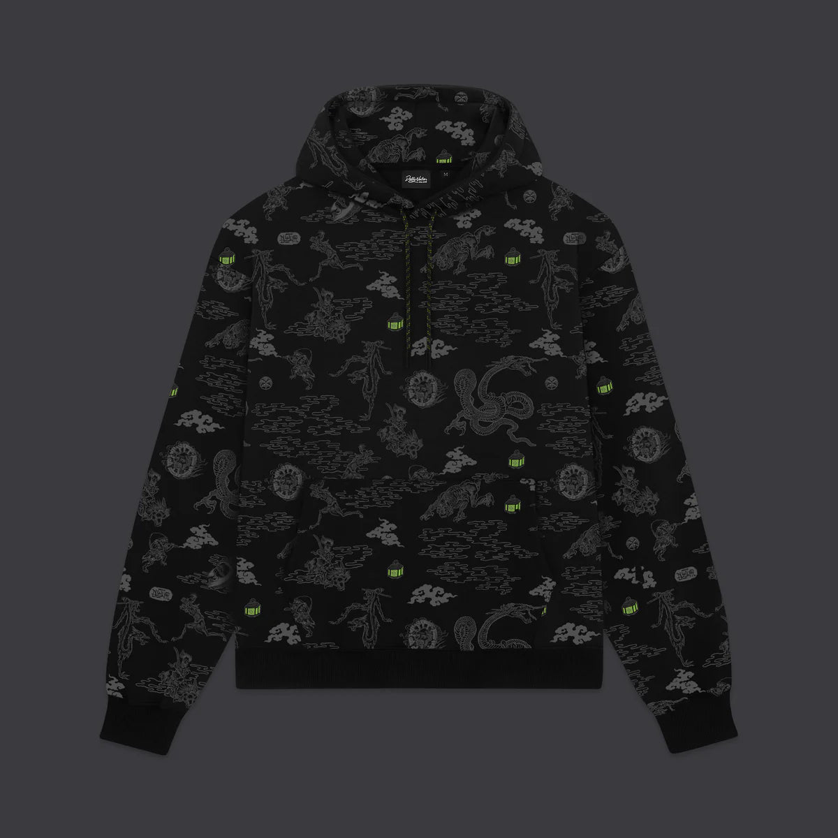 Dolly Noire Yokai Pattern Hoodie Black