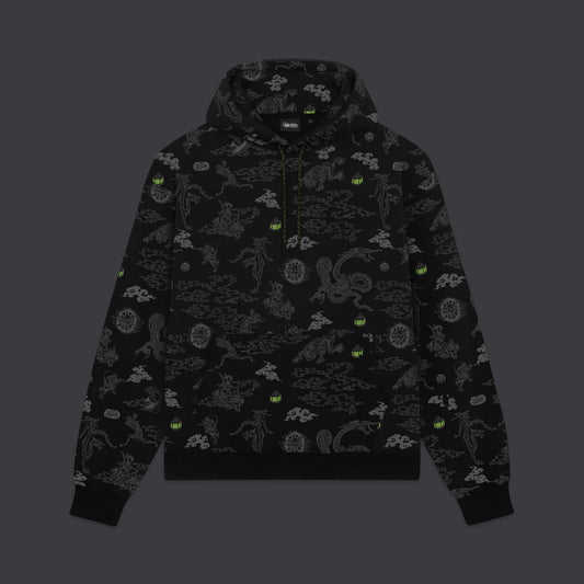 Dolly Noire Yokai Pattern Hoodie Black