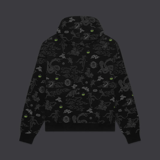 Dolly Noire Yokai Pattern Hoodie Black