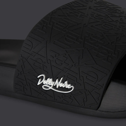 3D Monogram Slippers Black