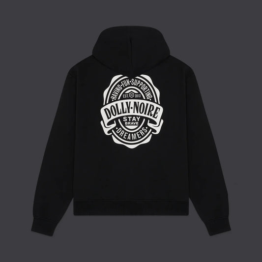 Dolly Noire  Logo Brew Label Zip Hoodie Black