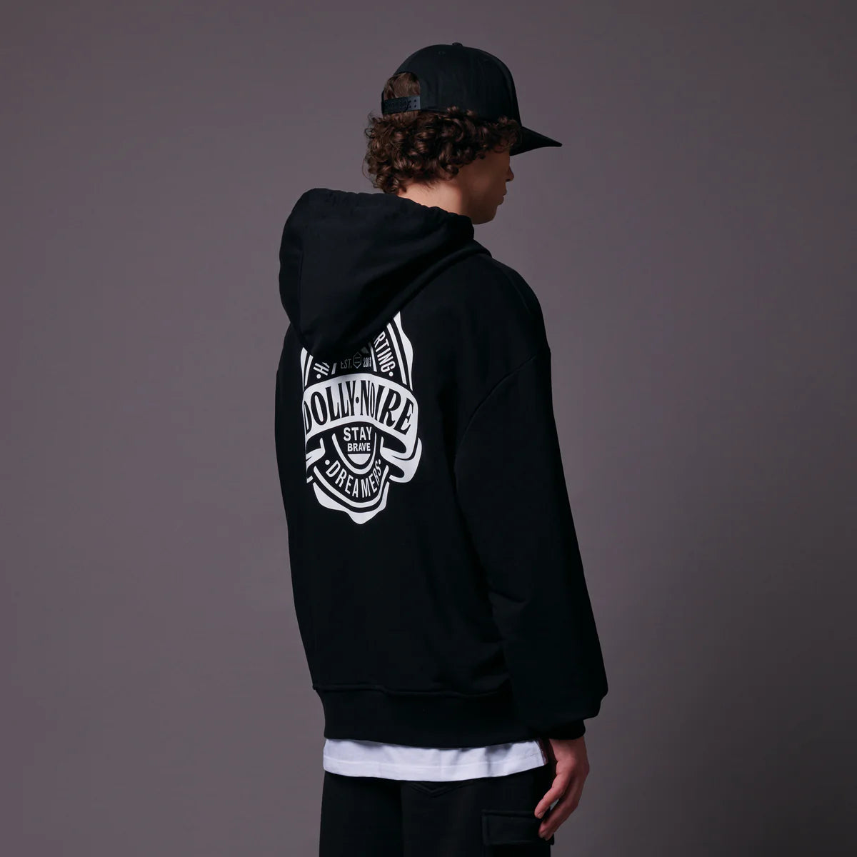 Dolly Noire  Logo Brew Label Zip Hoodie Black