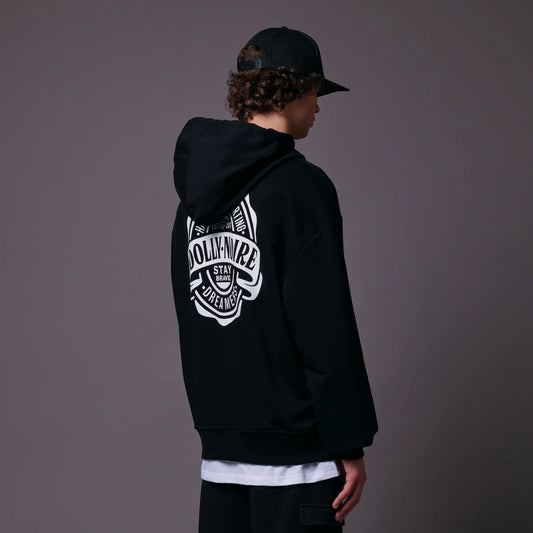 Dolly Noire  Logo Brew Label Zip Hoodie Black