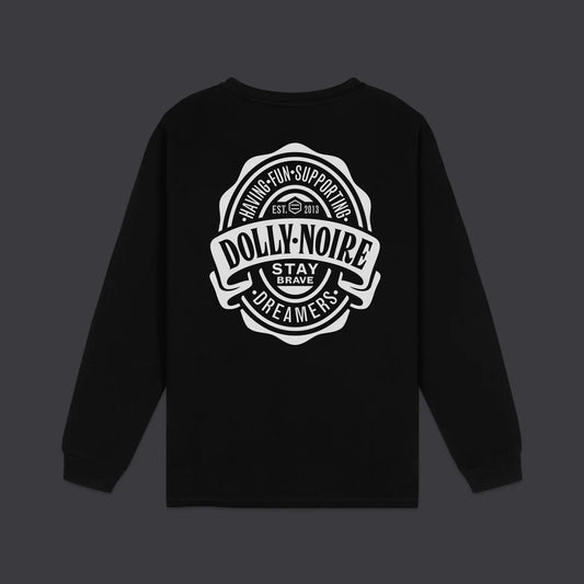 Dolly Noire Logo Brew Label Long Sleeves Tee Black