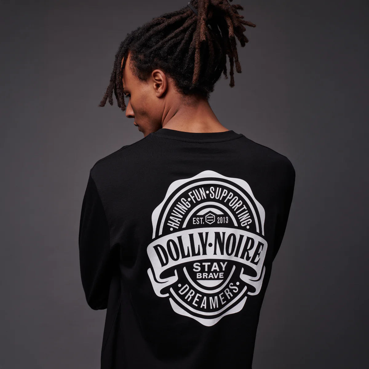 Dolly Noire Logo Brew Label Long Sleeves Tee Black