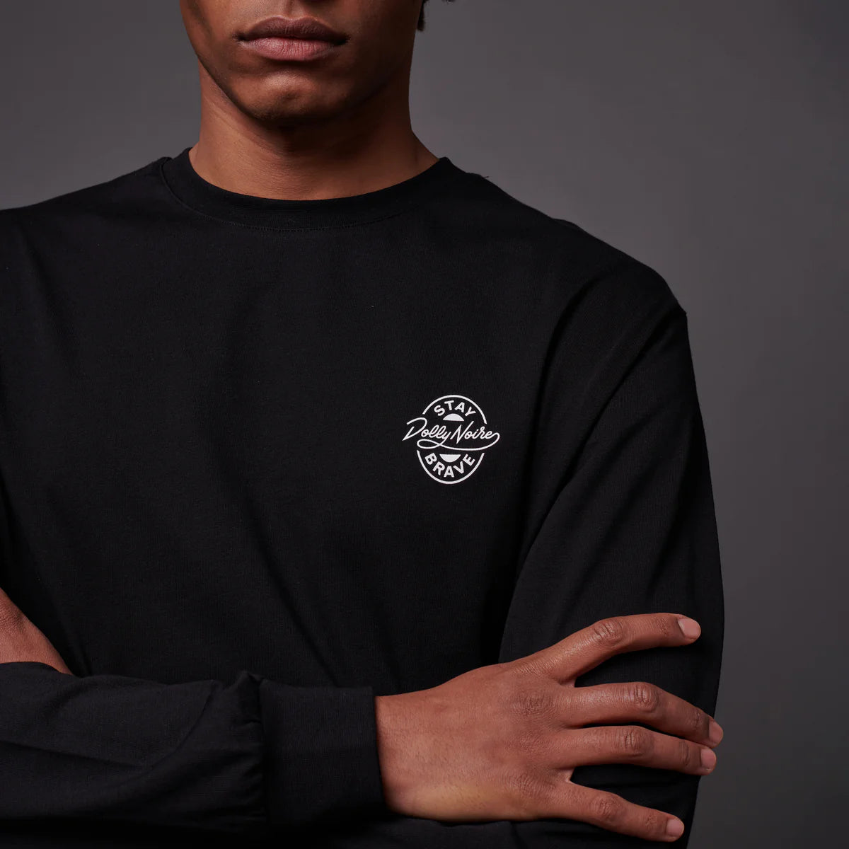 Dolly Noire Logo Brew Label Long Sleeves Tee Black