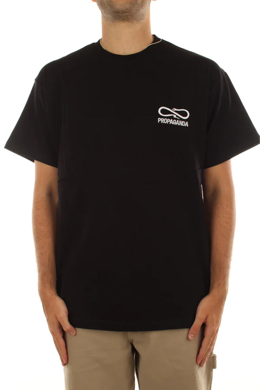 Propaganda Logo Embroidery T-shirt Black