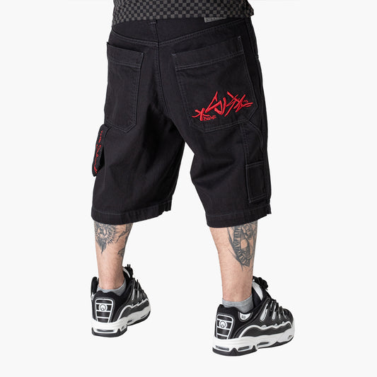 Blueskin Shorts Jeans Baggy  Black/Red