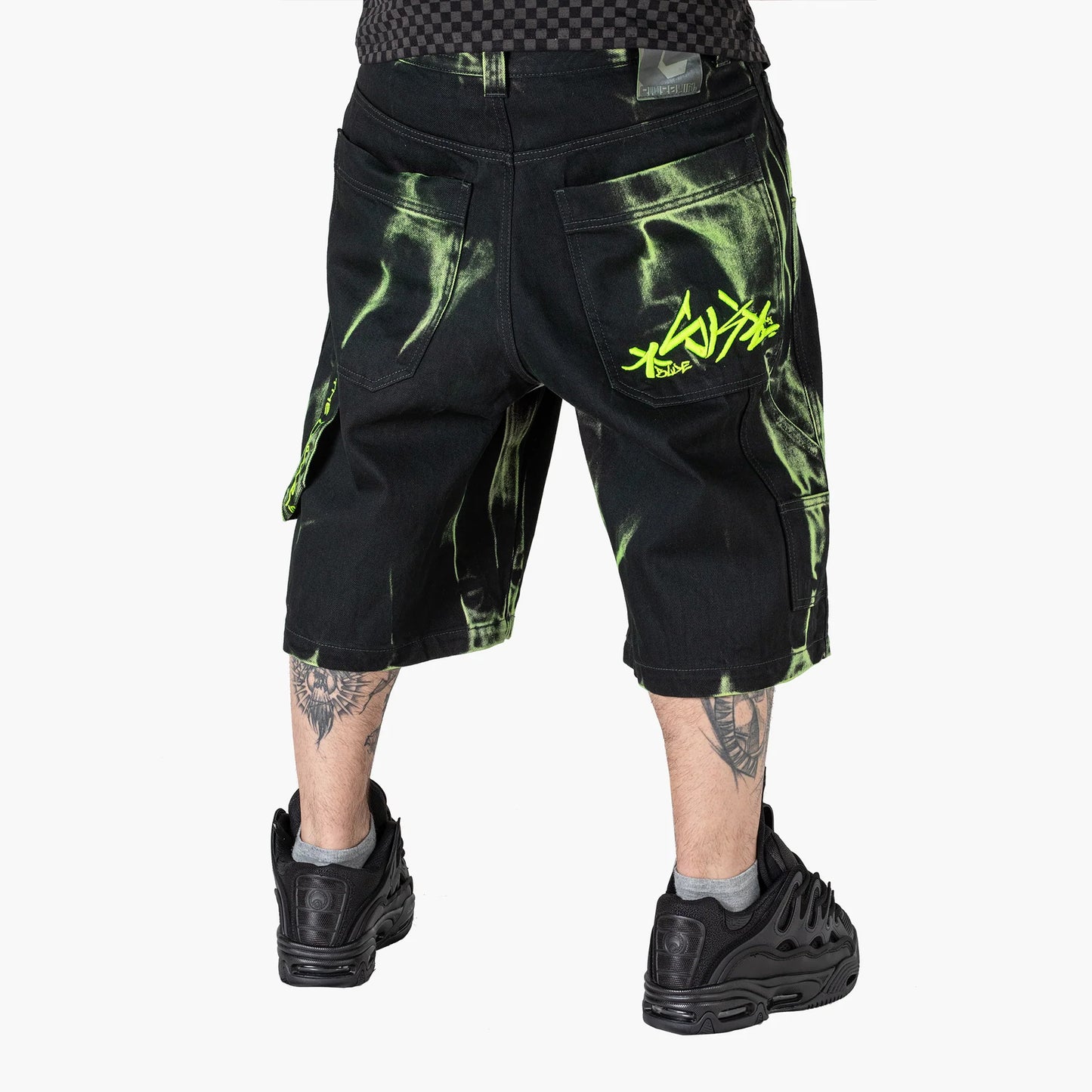 Blueskin Shorts Jeans  Black Dirty Fluo