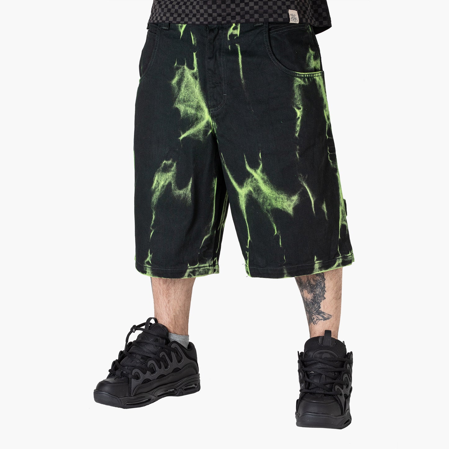 Blueskin Shorts Jeans  Black Dirty Fluo