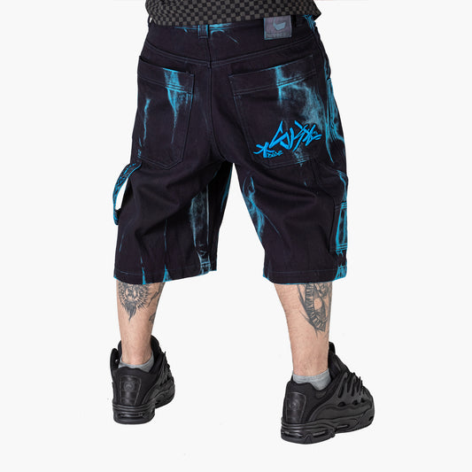 Blueskin Shorts Jeans  Black  Fluo Blue