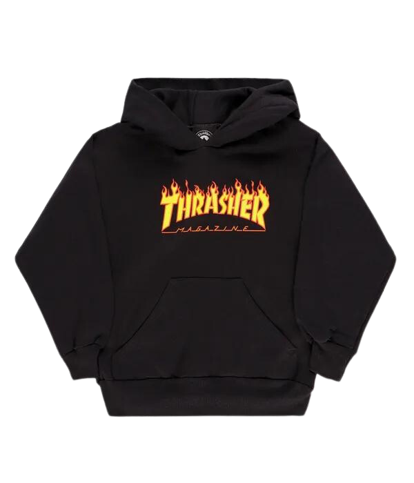 Thrasher  Flame Hoodie Black