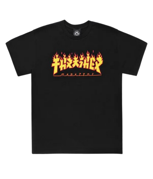 Thrasher Godzilla Flame T-Shirt Black