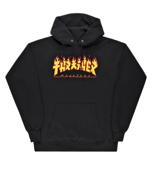 Thrasher Godzilla Flame Hoodie Black