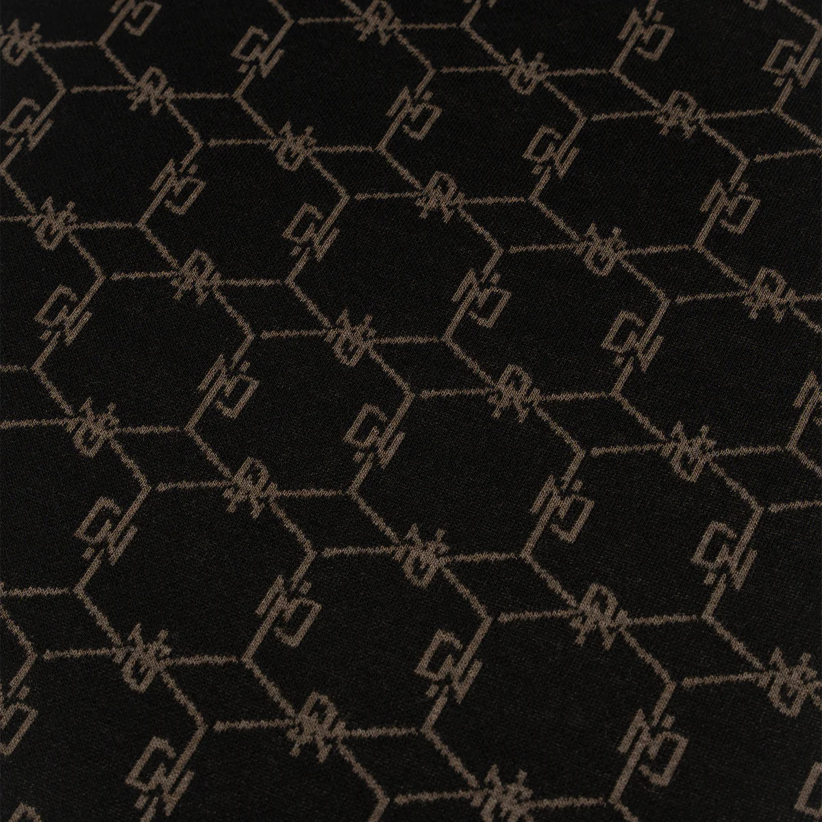 Dolly Noire Monogram Jacquard Polo Over Black