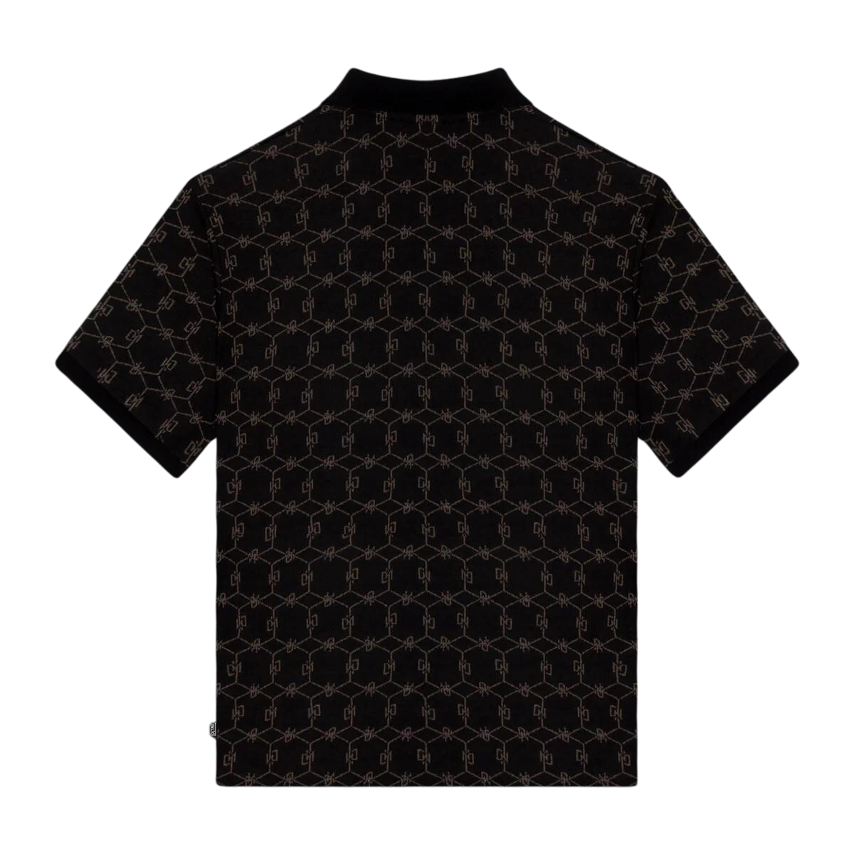 Dolly Noire Monogram Jacquard Polo Over Black