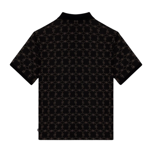 Dolly Noire Monogram Jacquard Polo Over Black